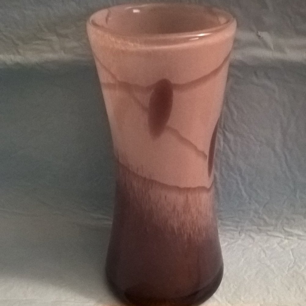 Hand Blown and Painted Glass Vase